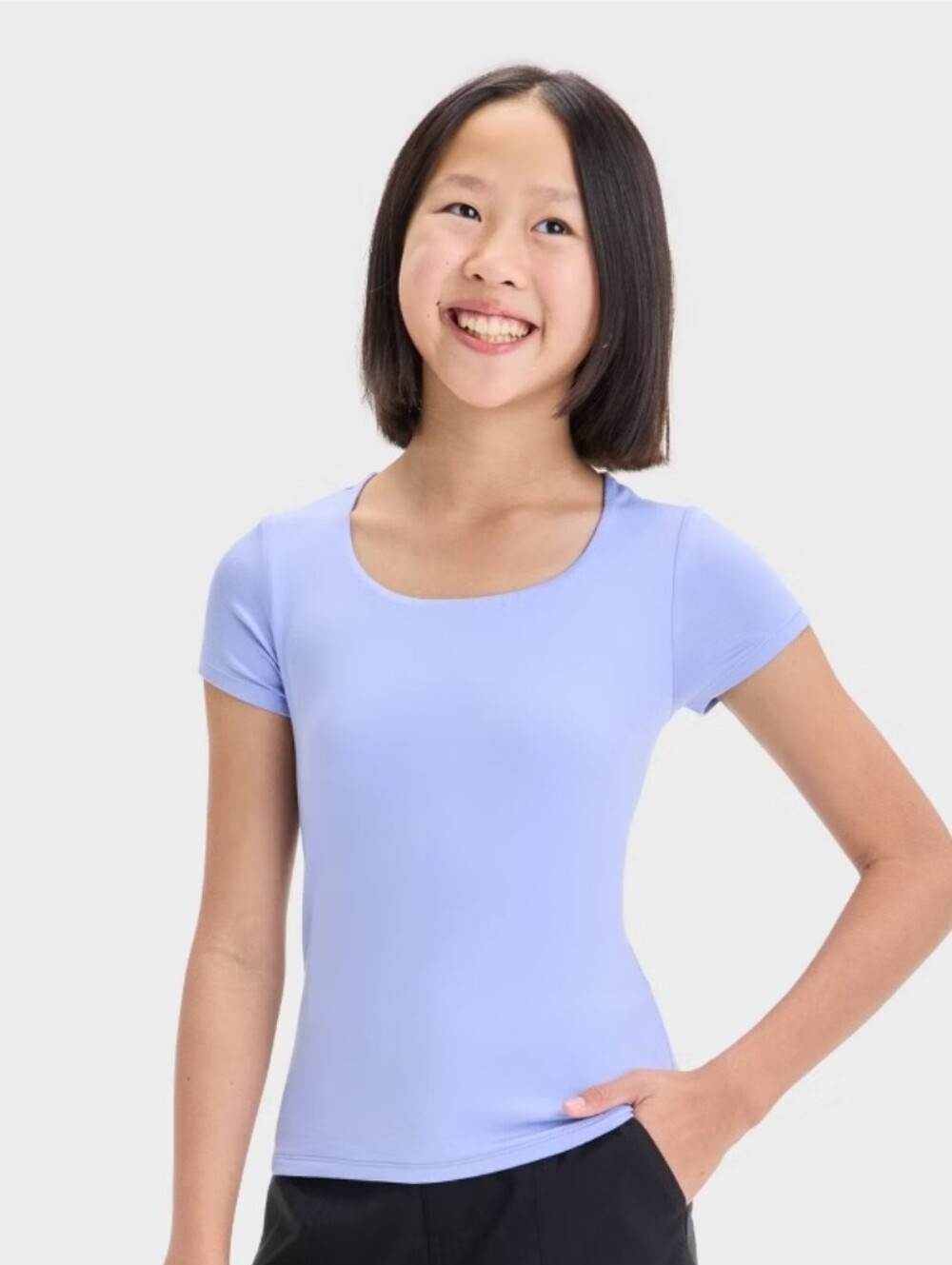 Girls' Short Sleeve Scoop Neck Super Soft T-Shirt - art class Blue M